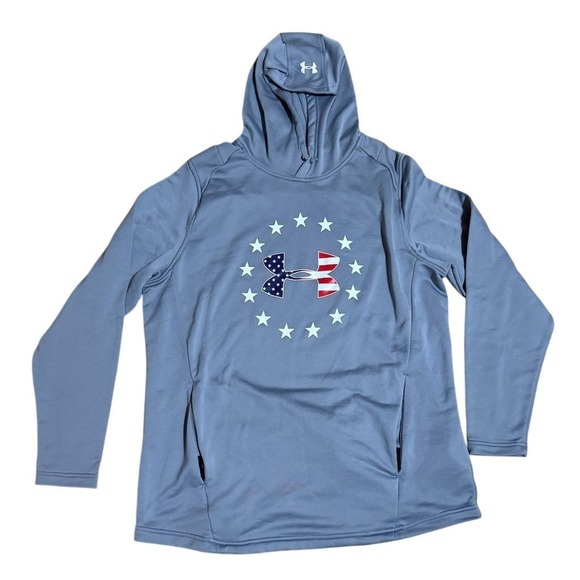 Under Armour Men 2XL Blue Pullover Hoodie Patriotic Design athleisure sweatshirt - Picture 1 of 9